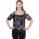 Pink Star Explosion Cutout Shoulder Tee