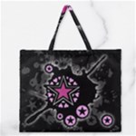 Pink Star Explosion Zipper Large Tote Bag