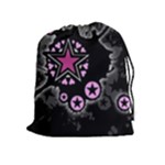 Pink Star Explosion Drawstring Pouch (XL)