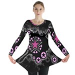 Pink Star Explosion Long Sleeve Tunic 