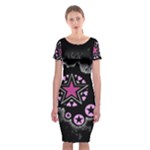 Pink Star Explosion Classic Short Sleeve Midi Dress