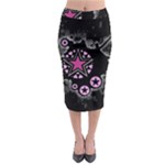 Pink Star Explosion Midi Pencil Skirt