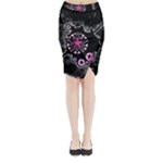 Pink Star Explosion Midi Wrap Pencil Skirt