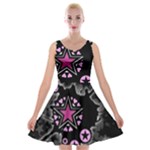 Pink Star Explosion Velvet Skater Dress