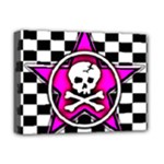 Pink Star Skull Checker Deluxe Canvas 16  x 12  (Stretched) 