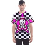 Pink Star Skull Checker Men s Sports Mesh Tee