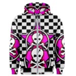 Pink Star Skull Checker Men s Zipper Hoodie