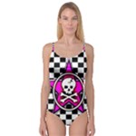 Pink Star Skull Checker Camisole Leotard 