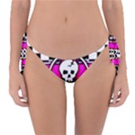 Pink Star Skull Checker Reversible Bikini Bottom