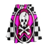 Pink Star Skull Checker High Waist Skirt