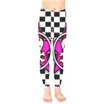 Pink Star Skull Checker Kids  Legging