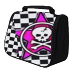 Pink Star Skull Checker Full Print Travel Pouch (Small)