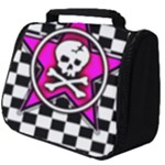 Pink Star Skull Checker Full Print Travel Pouch (Big)