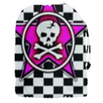 Pink Star Skull Checker Drawstring Pouch (XXXL)