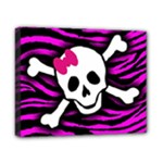 Pink Zebra Skull Canvas 10  x 8  (Stretched)