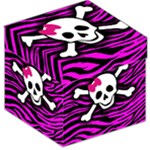Pink Zebra Skull Storage Stool 12 