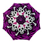 Pink Zebra Skull Golf Umbrella