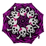 Pink Zebra Skull Hook Handle Umbrella (Medium)