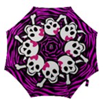 Pink Zebra Skull Hook Handle Umbrella (Small)