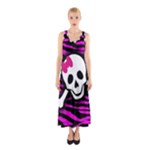 Pink Zebra Skull Sleeveless Maxi Dress