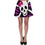 Pink Zebra Skull Skater Skirt