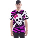 Pink Zebra Skull Men s Sports Mesh Tee