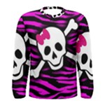 Pink Zebra Skull Men s Long Sleeve Tee