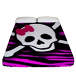 Pink Zebra Skull Fitted Sheet (King Size)