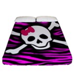 Pink Zebra Skull Fitted Sheet (California King Size)