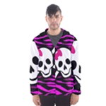 Pink Zebra Skull Men s Hooded Windbreaker