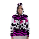 Pink Zebra Skull Women s Hooded Windbreaker