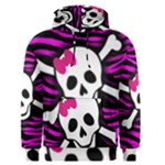 Pink Zebra Skull Men s Pullover Hoodie