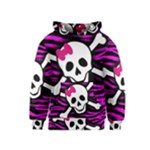 Pink Zebra Skull Kids  Pullover Hoodie