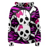 Pink Zebra Skull Women s Pullover Hoodie
