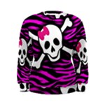 Pink Zebra Skull Women s Sweatshirt
