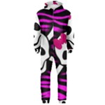 Pink Zebra Skull Hooded Jumpsuit (Men)