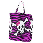 Pink Zebra Skull Giant Grocery Tote