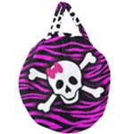 Pink Zebra Skull Giant Round Zipper Tote