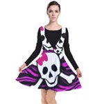 Pink Zebra Skull Plunge Pinafore Dress