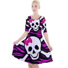 Quarter Sleeve A-Line Dress 