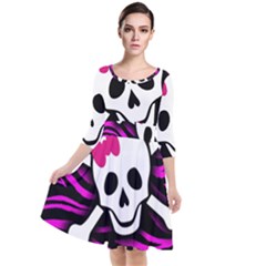 Quarter Sleeve Waist Band Dress 