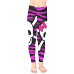 Pink Zebra Skull Kids  Legging