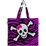 Pink Zebra Skull Canvas Travel Bag