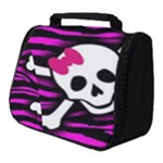 Pink Zebra Skull Full Print Travel Pouch (Small)