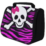 Pink Zebra Skull Full Print Travel Pouch (Big)