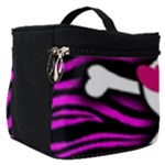 Pink Zebra Skull Make Up Travel Bag (Small)