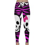 Pink Zebra Skull Lightweight Velour Classic Yoga Leggings