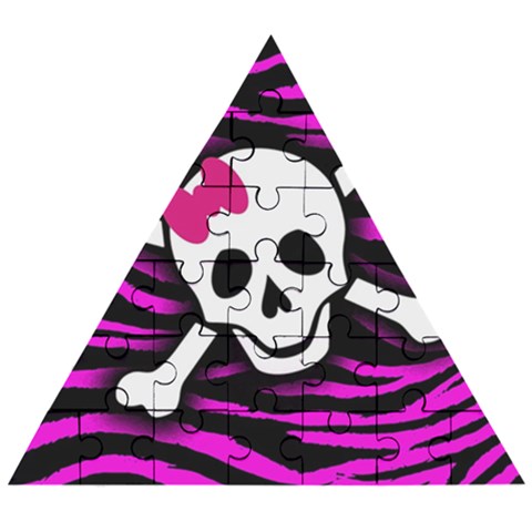 Pink Zebra Skull Wooden Puzzle Triangle from ArtsNow.com