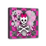 Princess Skull Heart Mini Canvas 4  x 4  (Stretched)