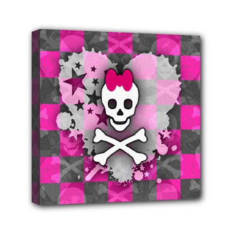 Princess Skull Heart Mini Canvas 6  x 6  (Stretched) from ArtsNow.com